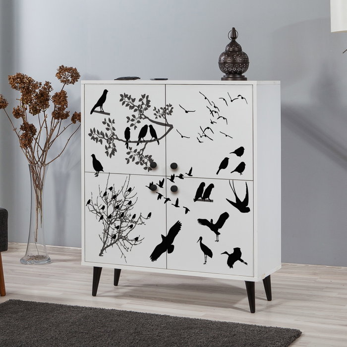 Hanah Home Multilüx Manyas Armario Multiusos Blanco y Negro Hanah Home Multilüx Manyas Armario Multiusos Blanco y Negro